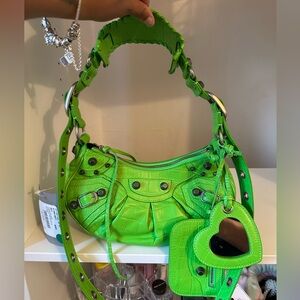 BALENCIAGA Le CAGOLE BAG IN ACID GREEN